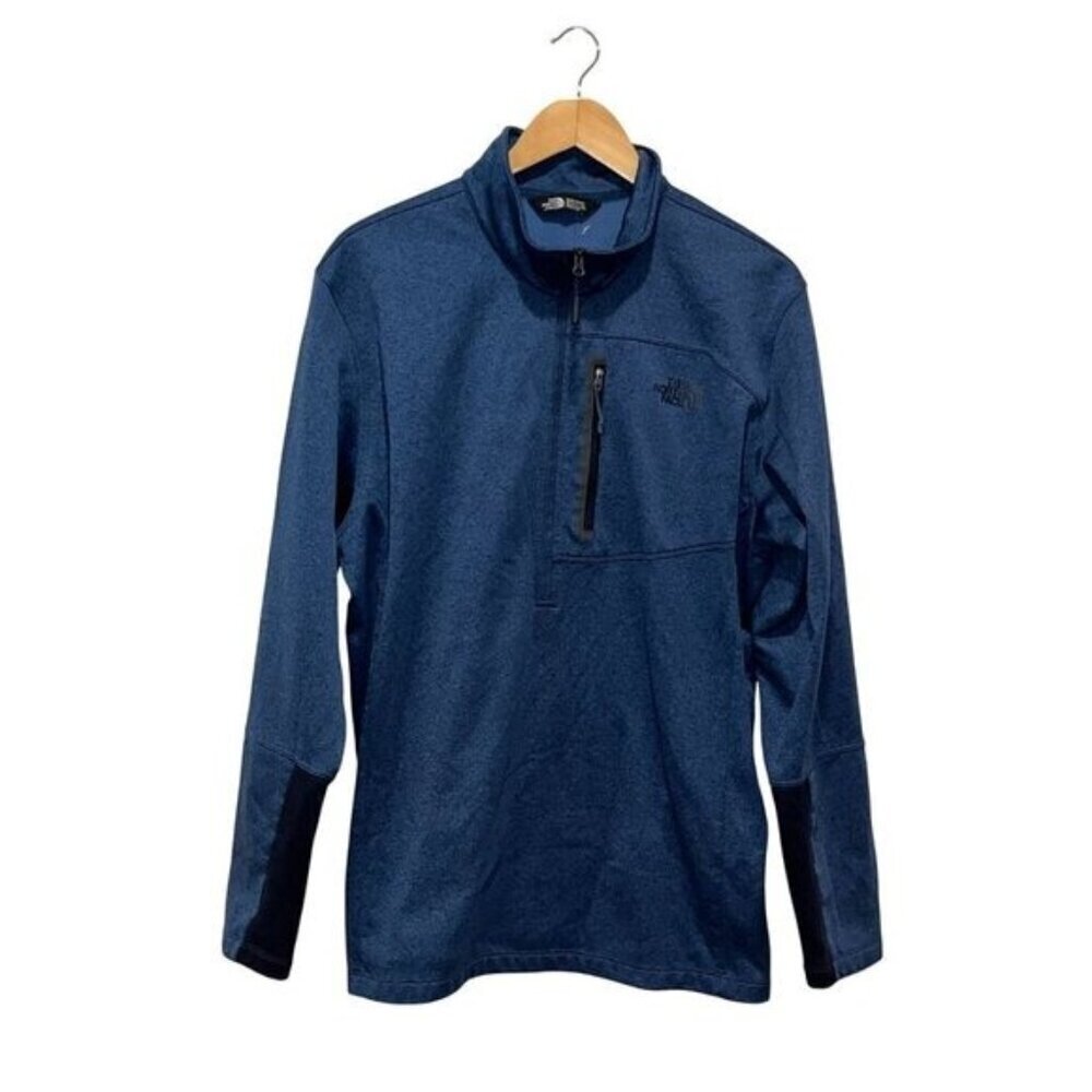 The North Face Mens/Womens 1/4 Zip Pullover XXL Blue Heather Athletic Fit